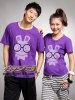 38元一套 韩版夏装 浪漫之夏 眼镜兔兔情侣T恤衫 亲子T恤衫
